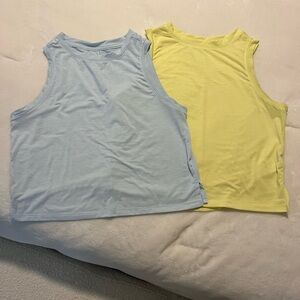 All in Motion Blue and Yellow Tank Tops Casual Comfort